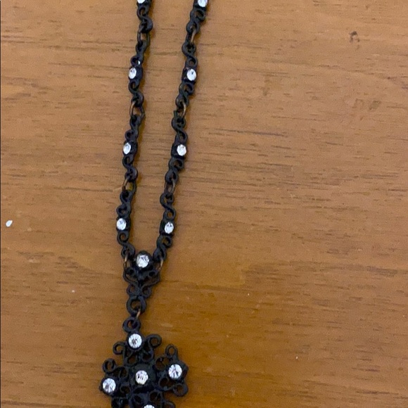 Black funky metal choker with crystal detailing - Picture 5 of 6